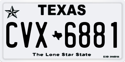TX license plate CVX6881