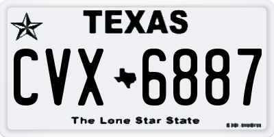 TX license plate CVX6887