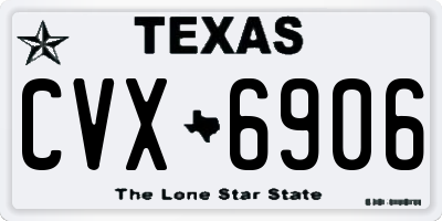 TX license plate CVX6906