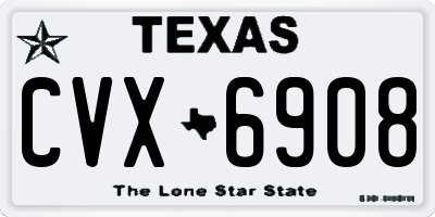 TX license plate CVX6908