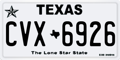 TX license plate CVX6926