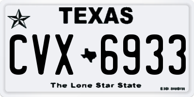 TX license plate CVX6933
