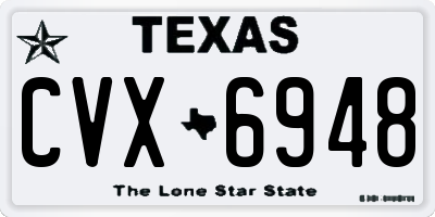 TX license plate CVX6948