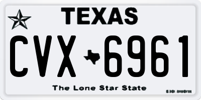 TX license plate CVX6961