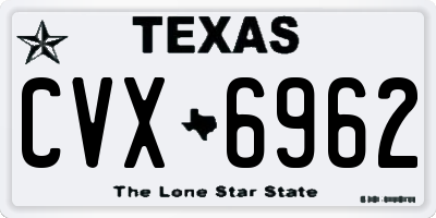 TX license plate CVX6962