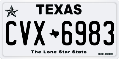 TX license plate CVX6983