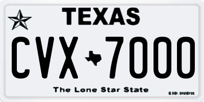 TX license plate CVX7000