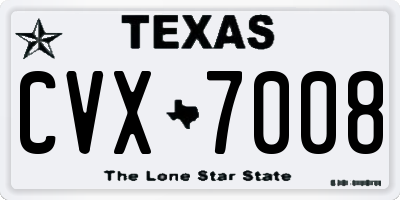 TX license plate CVX7008