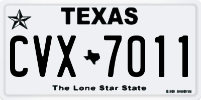 TX license plate CVX7011