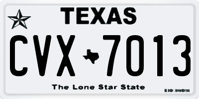 TX license plate CVX7013