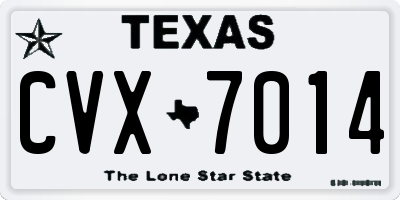 TX license plate CVX7014