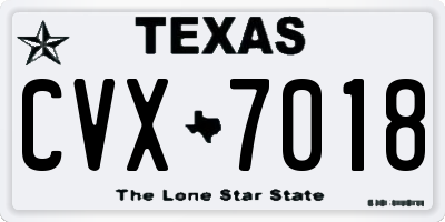 TX license plate CVX7018