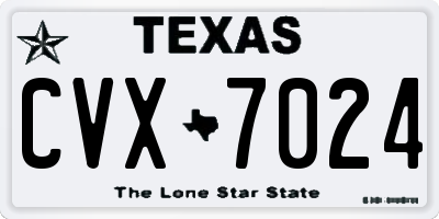 TX license plate CVX7024