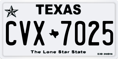 TX license plate CVX7025