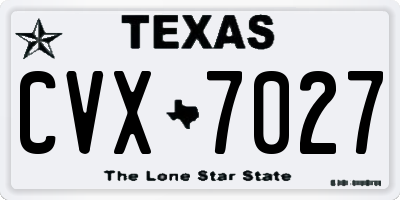TX license plate CVX7027