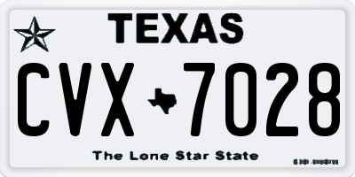 TX license plate CVX7028