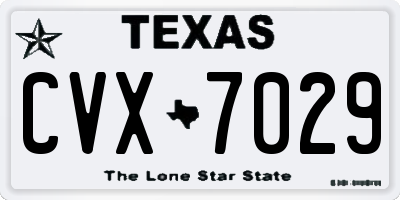 TX license plate CVX7029