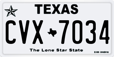 TX license plate CVX7034