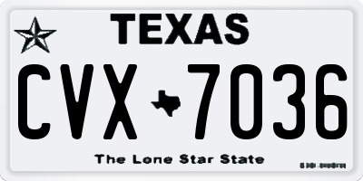 TX license plate CVX7036