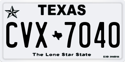 TX license plate CVX7040
