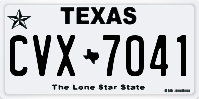TX license plate CVX7041