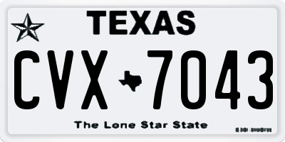 TX license plate CVX7043