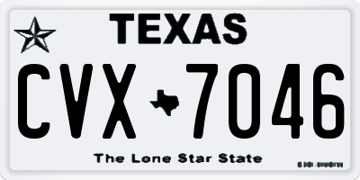 TX license plate CVX7046