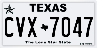 TX license plate CVX7047