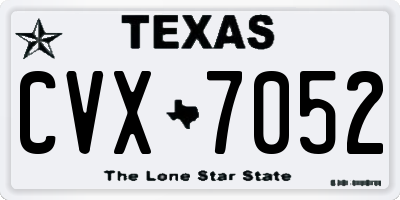 TX license plate CVX7052