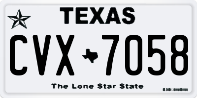 TX license plate CVX7058