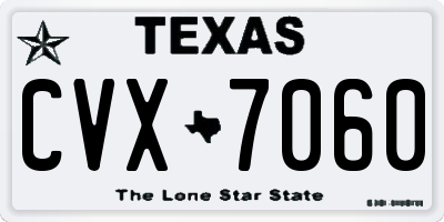 TX license plate CVX7060