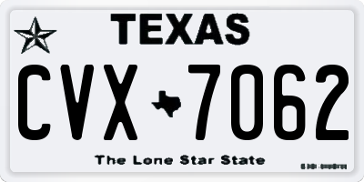 TX license plate CVX7062