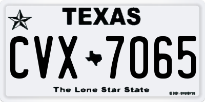 TX license plate CVX7065