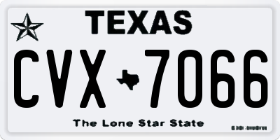 TX license plate CVX7066