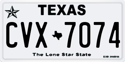 TX license plate CVX7074