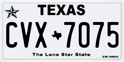 TX license plate CVX7075