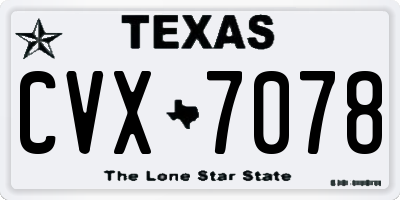 TX license plate CVX7078