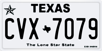 TX license plate CVX7079