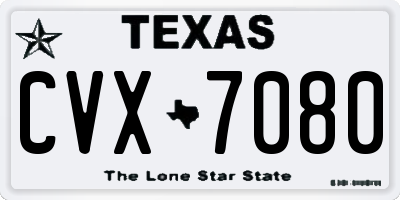 TX license plate CVX7080