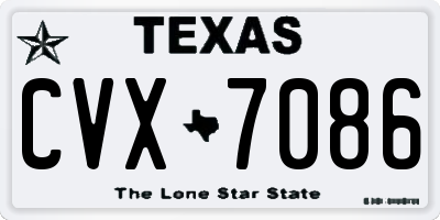 TX license plate CVX7086
