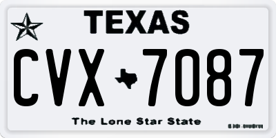 TX license plate CVX7087