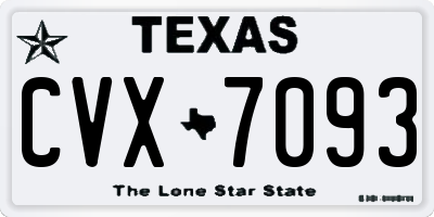 TX license plate CVX7093