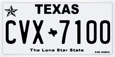 TX license plate CVX7100