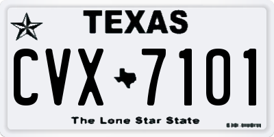 TX license plate CVX7101