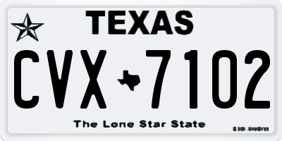 TX license plate CVX7102