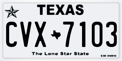 TX license plate CVX7103