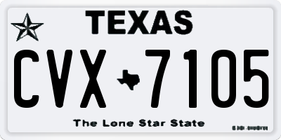 TX license plate CVX7105
