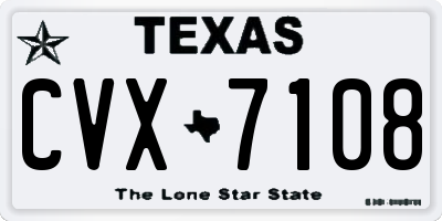 TX license plate CVX7108