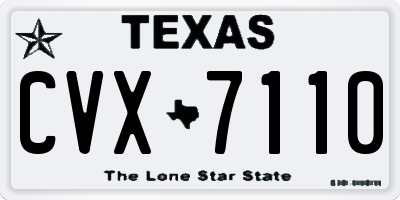 TX license plate CVX7110