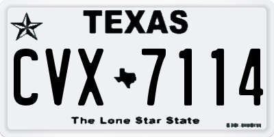 TX license plate CVX7114